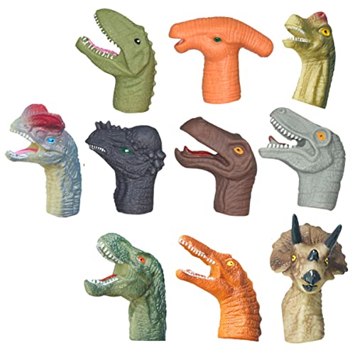 Abaodam 10st Daumenspielzeug Aus Weichem Gummi Dinosaurier Ding Miniaturen Finger Handpuppenspielzeug Kinderpuppenspielzeug Marionetten PVC Green von Abaodam