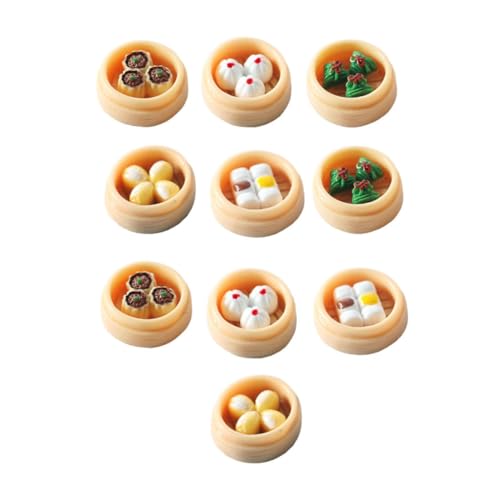 Abaodam Make It Mini Food 10 Stück Mini-dampfbrötchen-Modell Harz-lebensmittelmodell Für Mini-küchenszenen- von Abaodam