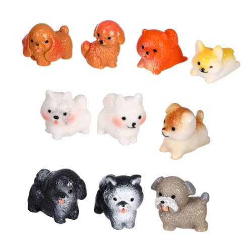 Abaodam 10st Süßer Haustierhund Weiche Tiere Cartoon-plüschtiere Miniaturtiere Minifiguren Kleines Küken-Ornament Kleine Hundeskulptur Hundespielzeug Mini-Enten Mini-Hunde Auto Plastik von Abaodam