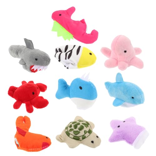 Abaodam Pädagogische Tier-fingerpuppen 10-teiliges Set Meerestiere Stoff Für Jungen Und Mädchen von Abaodam