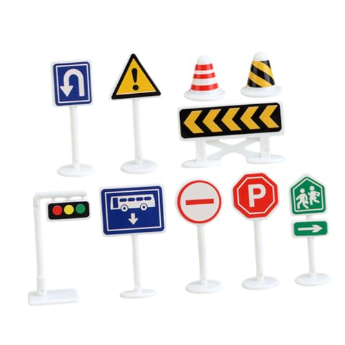 Abaodam 10st Verkehrszeichen-barrikadenspielzeug Verkehrsszene Spielzeug Lehrmittel Für Verkehrsbarriere Spielzeug Stellen Sie Sich Vor, Sie Spielen EIN Spielzeuge Wagen Vorgeben Kind Abs von Abaodam