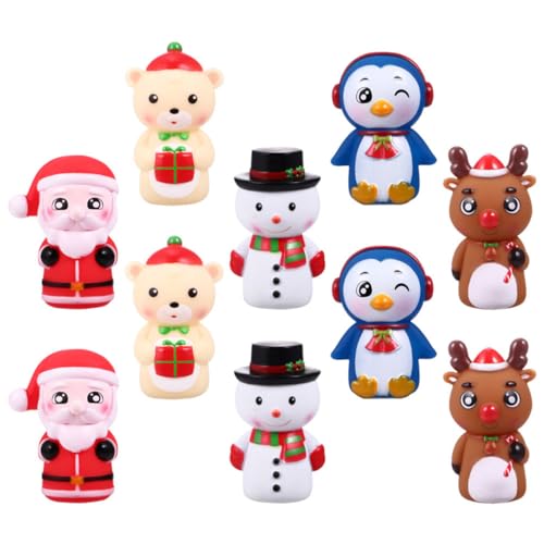 Abaodam 10st Weihnachtsfingerpuppe Zum Geschichtenerzählen Cartoon-fingerpuppen Für Weihnachtspuppenspielzeug Weihnachtshandpuppe Fingerpuppenspielzeug Für PVC von Abaodam