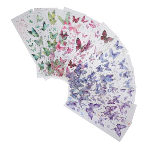 Abaodam Schmetterlingsaufkleber Ästhetisch 12 Blätter Vielseitige Scrapbooking-Materialien Für Tagebuch- Und Album-Dekoration Abaodam Schmetterlingsaufkleber Ästhetisch 12 Blätter Vielseitige Scrapbooking-Materialien Für Tagebuch- Und Album-Dekoration von Abaodam