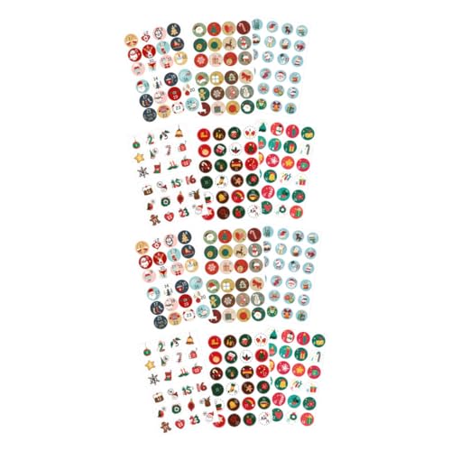 Abaodam 12 Bögen Weihnachtsaufkleber Weihnachtsetiketten Geschenkanhänger Umschläge Versiegelungsaufkleber Festlicher Gemischter Stil von Abaodam