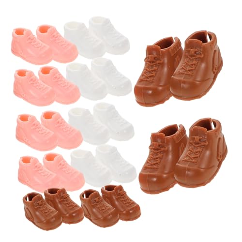 Abaodam 12 Paar Miniatur-Puppenschuhe für Puppen, High-Top-Sneaker und kleine Stiefel, Puppenhaus-Zubehör für Ymy Puppen von Abaodam