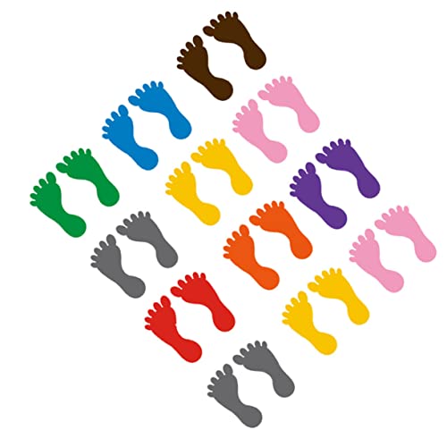 Abaodam 12 Paare PVC Fußabdruck Aufkleber für und Kindergärten Bunte Bodenaufkleber für Kreative Dekoration und Öffentlichen Räumen von Abaodam