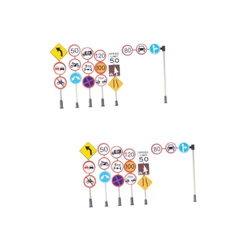 Abaodam 12 STK Zubehör für Mikrolandschaften Spielzeug Simulations-Straßensperren Miniatur sandtisch dekor Embleme Bausteine Verkehrsmodell für Kinder Verkehrsindikatormodell Puzzle Ampel von Abaodam