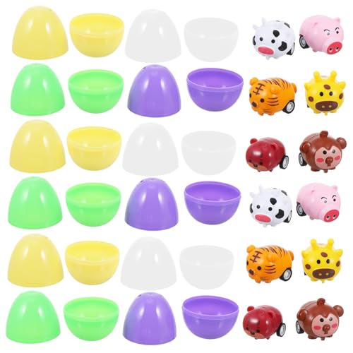 Abaodam 12 Sätze Eier aus Tierkarren Kleinkindspielzeug Mater- aus Autos Dinosaurier-Eier ostereier für Ostertierspielzeug Osterspielzeug Plastik Colorful Abaodam 12 Sätze Eier aus Tierkarren Kleinkindspielzeug Mater- aus Autos Dinosaurier-Eier ostereier für Ostertierspielzeug Osterspielzeug Plastik Colorful von Abaodam