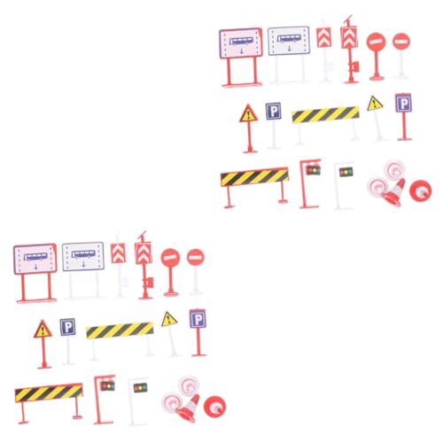 Abaodam 12 Sätze Straßensperre Verkehrszeichen Straßenverkehrszeichen Verkehrszeichen aus Spielzeug verkehrszeichen Spielzeug verkehrszeichen Kinder Kinderspielzeug Spielzeuge Szenendekor von Abaodam