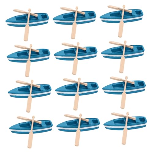 Abaodam 12 Sätze Teiliges Mini-holzboote mit Ruder Kleine Kanu-Modelle in Blau für Feengarten Puppenhaus Nautische Deko Kompakt Vielseitig und Dekorativ Abaodam 12 Sätze Teiliges Mini-holzboote mit Ruder Kleine Kanu-Modelle in Blau für Feengarten Puppenhaus Nautische Deko Kompakt Vielseitig und Dekorativ von Abaodam