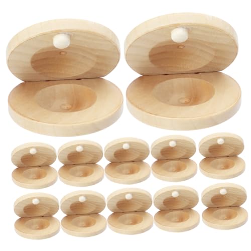 Abaodam 12 Stck Teiliges Holz Kastagnetten für Robustes Musikspielzeug zur Musikalischen Früherziehung Handliche Rhythmische Kastagnetten aus Naturholz für Koordination und Abaodam 12 Stck Teiliges Holz Kastagnetten für Robustes Musikspielzeug zur Musikalischen Früherziehung Handliche Rhythmische Kastagnetten aus Naturholz für Koordination und von Abaodam