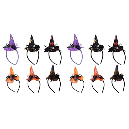 Abaodam 12 Stk Halloween-Hexenhut-Stirnband haarreif halloween haarreifen halloween Spider witch headband Halloween themed props haarschmuck Mode Hexen Hut Kleidung Damen Edelstahl von Abaodam
