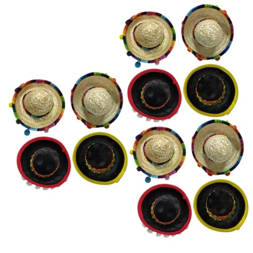Abaodam 12 Stk Partykostüm Mexikanische Hüte Mexikanisches Sombrero-stirnband Mexikanischer Sombrero Mexikanische Partei Fiesta-sombrero-stirnband Hawaii-outfits Hut Hölzern Kleidung Kind von Abaodam