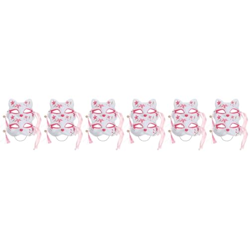 Abaodam 12 Stk Sakura-fuchs-maske Halloween-katzenmasken Traditionelle Japanische Masken Anime-masken Selber Machen Tierische Gesichtsbedeckung Kinder Plastik Kleidung Maske Katze Fräulein von Abaodam