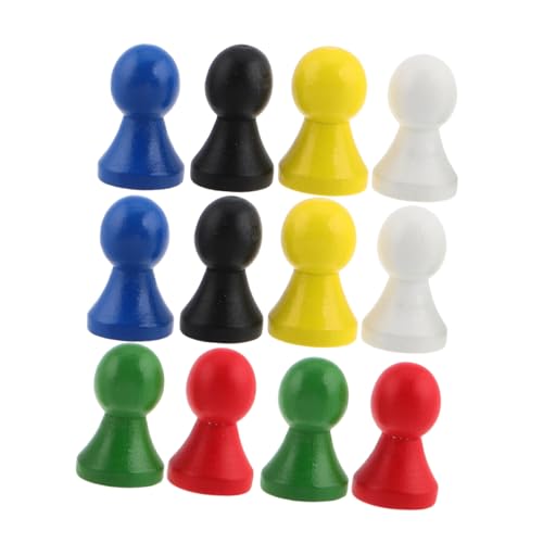 Abaodam 12 Stück Holz Schachfiguren Für Brettspiele Bunt Für Dame Flugschach Go Schach Tischspielzubehör Familienspaß Abaodam 12 Stück Holz Schachfiguren Für Brettspiele Bunt Für Dame Flugschach Go Schach Tischspielzubehör Familienspaß von Abaodam