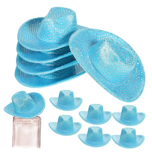 Abaodam 12 Stück Mini Cowboy Hüte aus Polyester mit Glitzereffekt Leichte Kleine Western Kappen für Partydekoration Flaschenverschluss Cosplay Cowgirl Accessoires Vielseitig für Abaodam 12 Stück Mini Cowboy Hüte aus Polyester mit Glitzereffekt Leichte Kleine Western Kappen für Partydekoration Flaschenverschluss Cosplay Cowgirl Accessoires Vielseitig für von Abaodam
