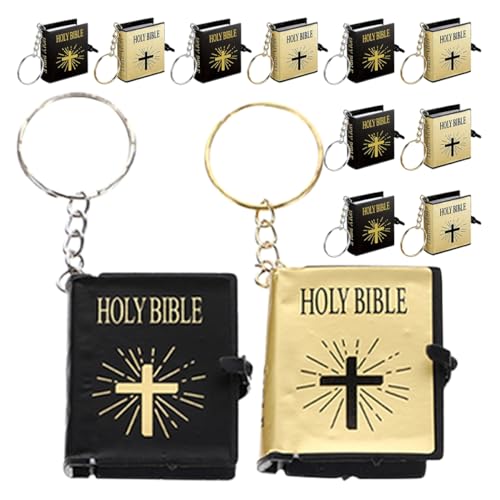 Abaodam 12 Stück Miniatur Buch Schlüsselanhänger Heilige Bibel Schlüsselanhänger Ornament Mini Bibelbuch Hängende Dekoration Für Taschen Geldbörsen Rucksäcke Abaodam 12 Stück Miniatur Buch Schlüsselanhänger Heilige Bibel Schlüsselanhänger Ornament Mini Bibelbuch Hängende Dekoration Für Taschen Geldbörsen Rucksäcke von Abaodam