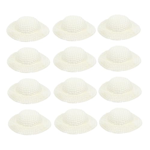 Abaodam 12 Stück Miniatur Gewebte Hüte für Puppen Beigefarbene Handgefertigte Hüte Kreative DIY Dekorationen und Foto Requisiten für Puppen und Bastelprojekte von Abaodam