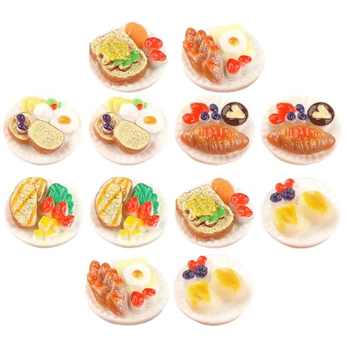 Abaodam 12 Stück Miniatur Lebensmittelmodell Teiliges aus Resin Täuschend Echte Desserts für Puppenhaus und Dekoration Zubehör für Kreative DIY Projekte und Miniaturszenen von Abaodam