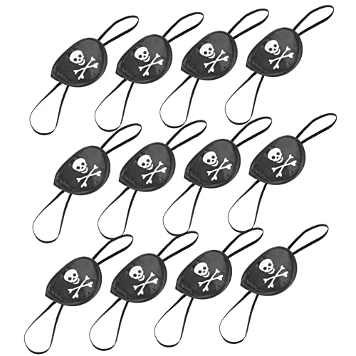 Abaodam 12 Stück Piraten Augenklappen mit Muster Elastische Augenmasken für Halloween Karneval und Cosplay Events Bequem für Erwachsene von Abaodam
