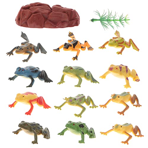 Abaodam 12 Stück Plastikfrösche Spielzeug Froschspielzeugfiguren Realistische Froschfiguren Lebensechte Spielzeugplastik Regenwald Waldtiere Spielzeug von Abaodam