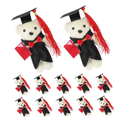 Abaodam 12 Stück Puppenstraußmaterial plüschbär abschluss süßes Plüsch Bär Plüsch Tierchen Abschlusspuppe Abschluss Stofftiere weiche, Flauschige Puppe Grad Bär Polyester von Abaodam