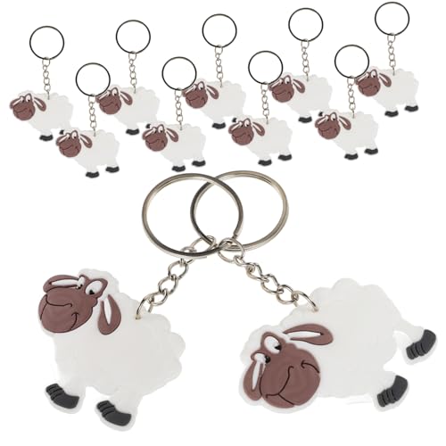 Abaodam 12 Stück Schaf Schlüsselanhänger Tier Miniatur Bauernhof Schaf Partygeschenk Klein Kuschelig Weich Groß Plüsch Kleines Simulationsschaf Schlüsselanhänger Modischer von Abaodam