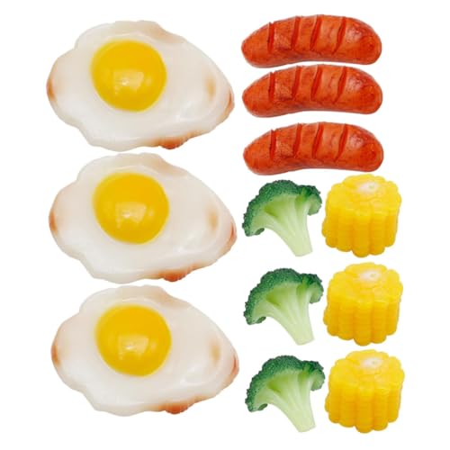 Abaodam 12 Stück Simulation Lebensmittel Modell Modelle Fake Food False Food Prop Fotografie Requisiten Simulierte Lebensmittel Verzierung Pretend Play Kitchen Food Simulation Gebratenes Gefälschtes von Abaodam
