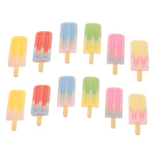Abaodam 12 Stück Simulations- Eiscreme -Party -Dekorationen gefälscht hängende Strudel Fälschung Geburtstag Dessertringe Puppenhaus- -Lolly- Mini-Simulationsdessert Harz von Abaodam