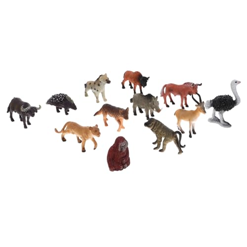 Abaodam Afrikanische Tiermodelle 12 Stück Kunststoff Miniatur Dschungeltiere Spielzeug Pädagogisches von Abaodam