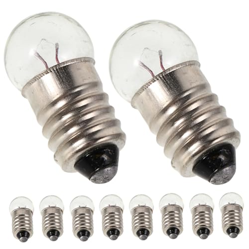 Abaodam 12 Stück Taschenlampe Kleine Elektrische Perlen Wissenschaftliches Physik-schaltungsexperiment Blitzlichtbirnen Winzige Glühbirnen Schraube Mini-glühbirne Transparent Glas von Abaodam