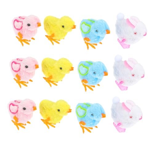Abaodam 12 Stück Teiliges Aufziehspielzeug mit Niedlichen Huhn Hasenmotiven Farbenfrohe Cartoon tierfiguren Handlich für Fördert Koordination Vorstellungskraft und Zufällige Farbe von Abaodam