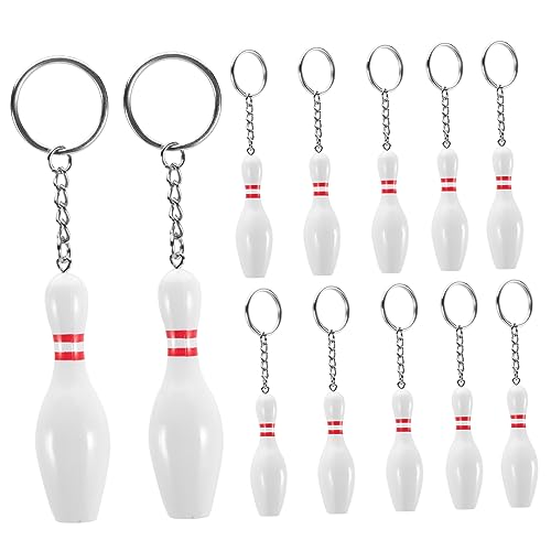 Abaodam 12 Stück Teiliges Bowling Pin Schlüsselanhänger Kreative Mini Keychains für Rucksäcke und Taschen als oder Souvenir für Bowling Fans und Partys von Abaodam