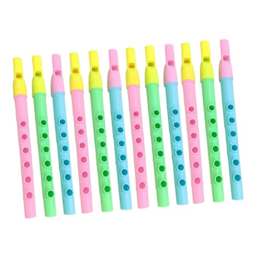 Abaodam 12 Stück Teiliges Bunte Mini Blockflöten für Leicht zu Präzise Töne Fördert Handkoordination Geeignet als Musikinstrument für Anfänger und Junge Mädchen Zufällige Zufällige Farbe von Abaodam