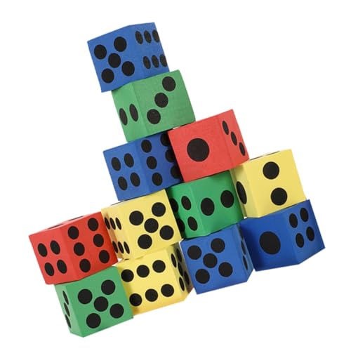 Abaodam 12 Stück Teiliges Bunte Schaumstoffwürfel Leichte Bruchsichere Partyspielwürfel für Vielseitige Würfel Requisiten für Spiele Familienfeiern und Lernaktivitäten Zufällige Farbe von Abaodam