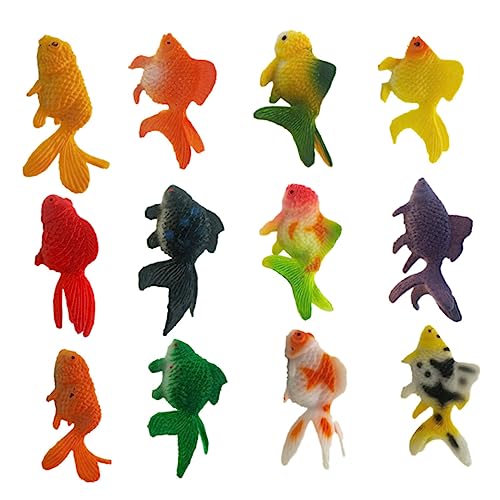 Abaodam 12 Stück Teiliges Goldfisch Modell aus PVC Kognitive Spielzeuge für Badespaß und Aquariumdekoration Zufälliger Stil Lehrreiche Figuren für Kreative von Abaodam
