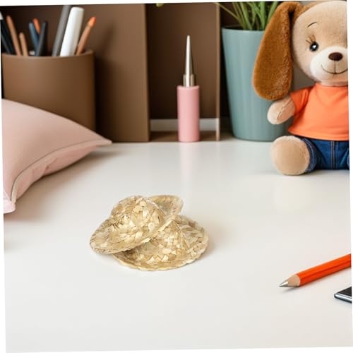 Abaodam 12 Stück Teiliges Handgewebte Mini Strohhüte Langlebige Detailreiche Puppen Strohhut Kappe für DIY Basteln Schmuck Puppenzubehör Vielseitig Einsetzbar für Sommerdekoration von Abaodam