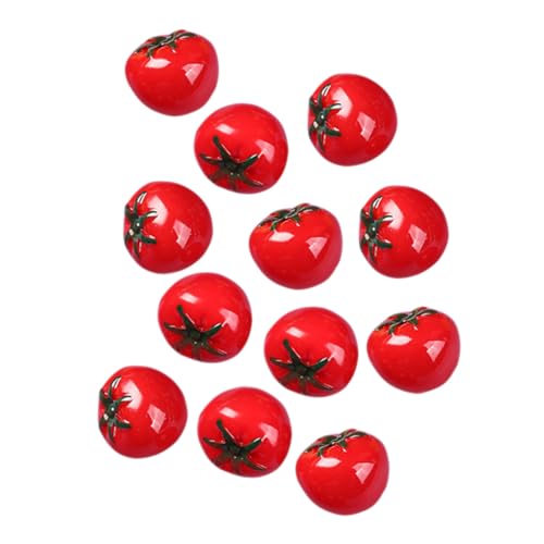 Abaodam 12 Stück Teiliges Künstliche Mini Tomaten aus Bruchfestem Resin Realistische Gemüse Deko für Puppenhaus Tisch und Schaufensterdekoration Vielseitig für DIY und Szenengestaltung von Abaodam