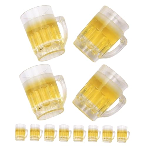 Abaodam 12 Stück Teiliges Mini Bierkrug aus Stabilem Harz Detailgetreue Puppenhaus Deko für Mikro Landschaften Minihäuser Schreibtisch Fotorequisite Langlebig und Formbeständig von Abaodam