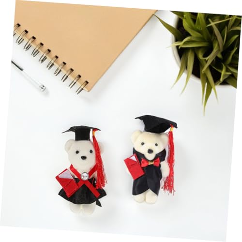 Abaodam 12 Stück Teiliges Mini Doktorbär Plüschset mit Doktorhut DIY Blumenstraußmaterial für Abschlussfeier Unterschiedliche Designs für Geschenkideen zur Graduierung von Abaodam