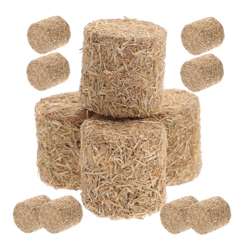 Abaodam 12 Stück Teiliges Mini Heuballen Detailgetreue Miniatur Heustapel Realistische Farm Dekoration für Puppenhäuser Modellbahnen DIY Landschaften für Garten und Ernteszenen von Abaodam