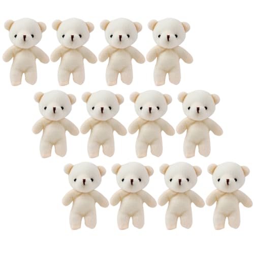Abaodam 12 Stück Teiliges Mini bär Plüschanhänger Weiches Kuscheltier aus Plüsch und Tragbare und Langlebige Mini bärchen Dekoration für Schlüssel Koffer und Raumgestaltung von Abaodam