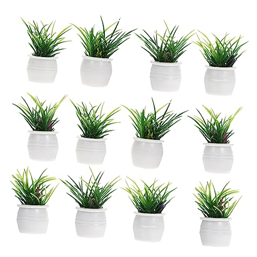 Abaodam 12 Stück Teiliges Miniatur Bonsai Pflanzen Realistische Mini Topfpflanzen für Puppenhaus Dekoration DIY Bastelzubehör Lebensechte Kleine Zimmerpflanzen für Puppenhaus Zubehör und von Abaodam