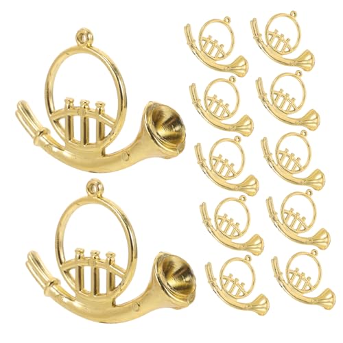 Abaodam 12 Stück Teiliges Miniatur Musikinstrument aus Langlebigem Kunststoff Goldene Trompete Vintage Weihnachtsbaumdeko für DIY Christbaumschmuck für Puppenhäuser und Festliche Abaodam 12 Stück Teiliges Miniatur Musikinstrument aus Langlebigem Kunststoff Goldene Trompete Vintage Weihnachtsbaumdeko für DIY Christbaumschmuck für Puppenhäuser und Festliche von Abaodam