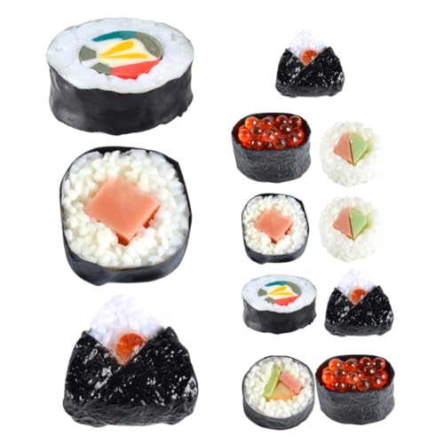 Abaodam 12 Stück Teiliges Sushi Modell Realistische Künstliche Sushi Dekoration für Kreative Anlässe und Spielküchen Nori Triangel Risotto und Mehr Abaodam 12 Stück Teiliges Sushi Modell Realistische Künstliche Sushi Dekoration für Kreative Anlässe und Spielküchen Nori Triangel Risotto und Mehr von Abaodam