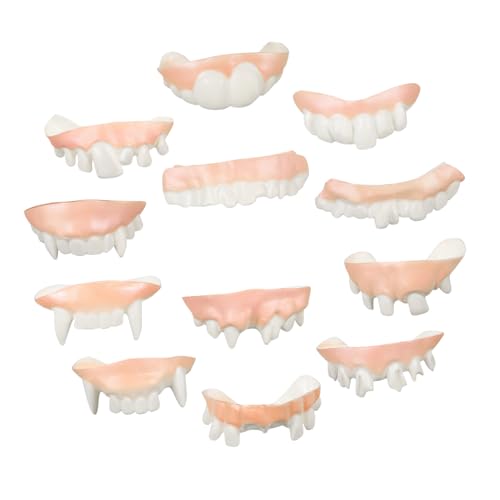 Abaodam 12 Stück Teiliges Vampirzähne Halloween Zubehör PVC Fangs Komfortabel Sicher Lustige Zombie Cosplay Requisiten Verschiedene Varianten Für Party Kostüm Abaodam 12 Stück Teiliges Vampirzähne Halloween Zubehör PVC Fangs Komfortabel Sicher Lustige Zombie Cosplay Requisiten Verschiedene Varianten Für Party Kostüm von Abaodam