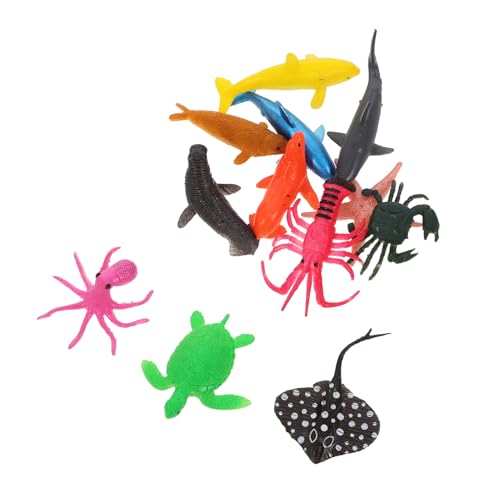 Abaodam 12stücke Teiliges Realistischer Meereslebewesen-Figuren Simulierte Tiermodelle Für Aquarien-Dekoration Lernspielzeug Für Junge Mädchen Meeres-tierfiguren Für Zuhause Und von Abaodam