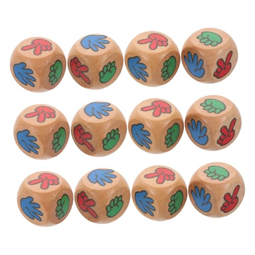 Abaodam 12 Stück erraten Gesellschaftsspiel für Partys partyspiel bar zubehör wurfspiel Reisespiel spielwürfel Taschenwürfel Zubehör für Brettspiele Mahjong- hölzern von Abaodam