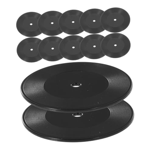 Abaodam 12 Stücke Puppenhaus Miniatur Schallplattenmodell Realistische Mini Vinyl Schallplatten Für DIY Puppenhaus Küche Haushaltsgerät Zubehör von Abaodam