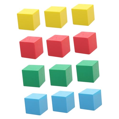 Abaodam 12 bunte Bausteine aus Holz, Spielzeug, bunte Bausteine von Abaodam